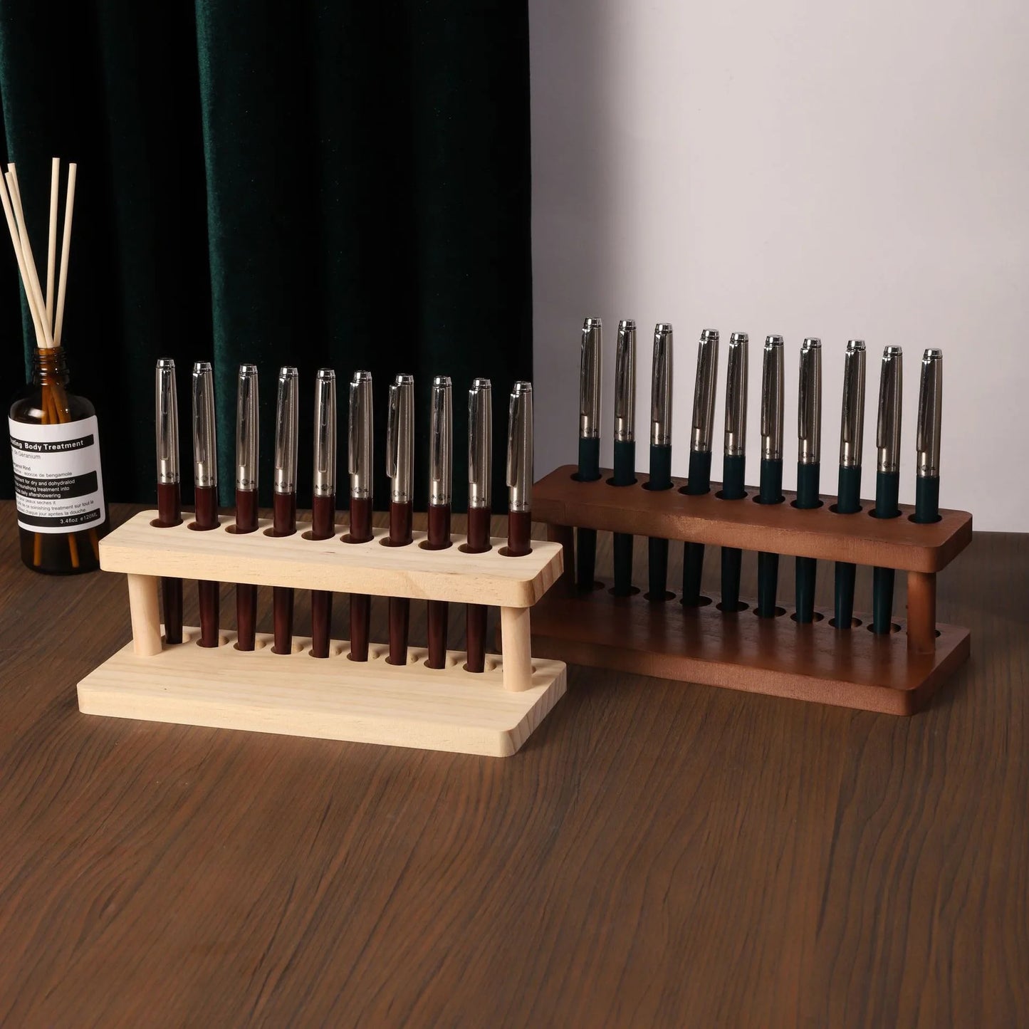 Walnut Pen Holder, Phone Stand Organizer