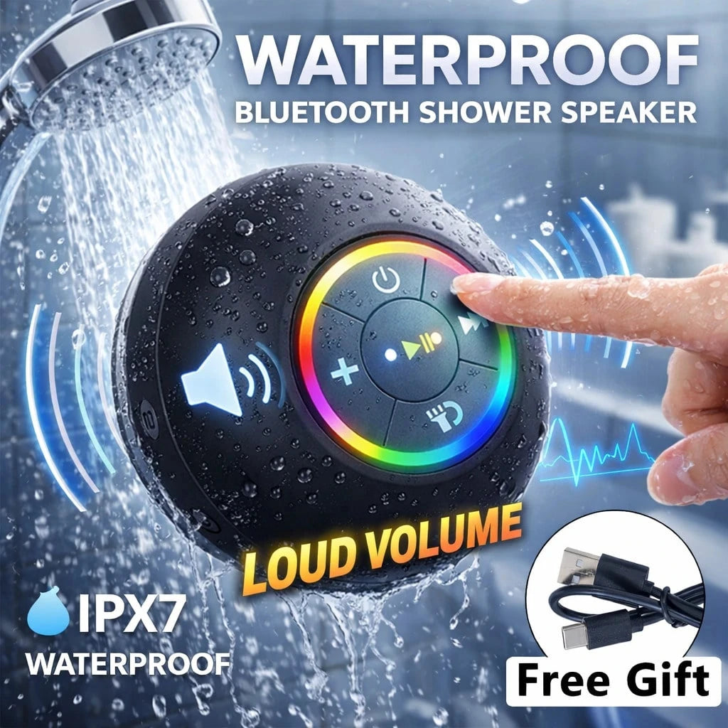 Waterproof Bluetooth Speaker with Suction Cup Mount