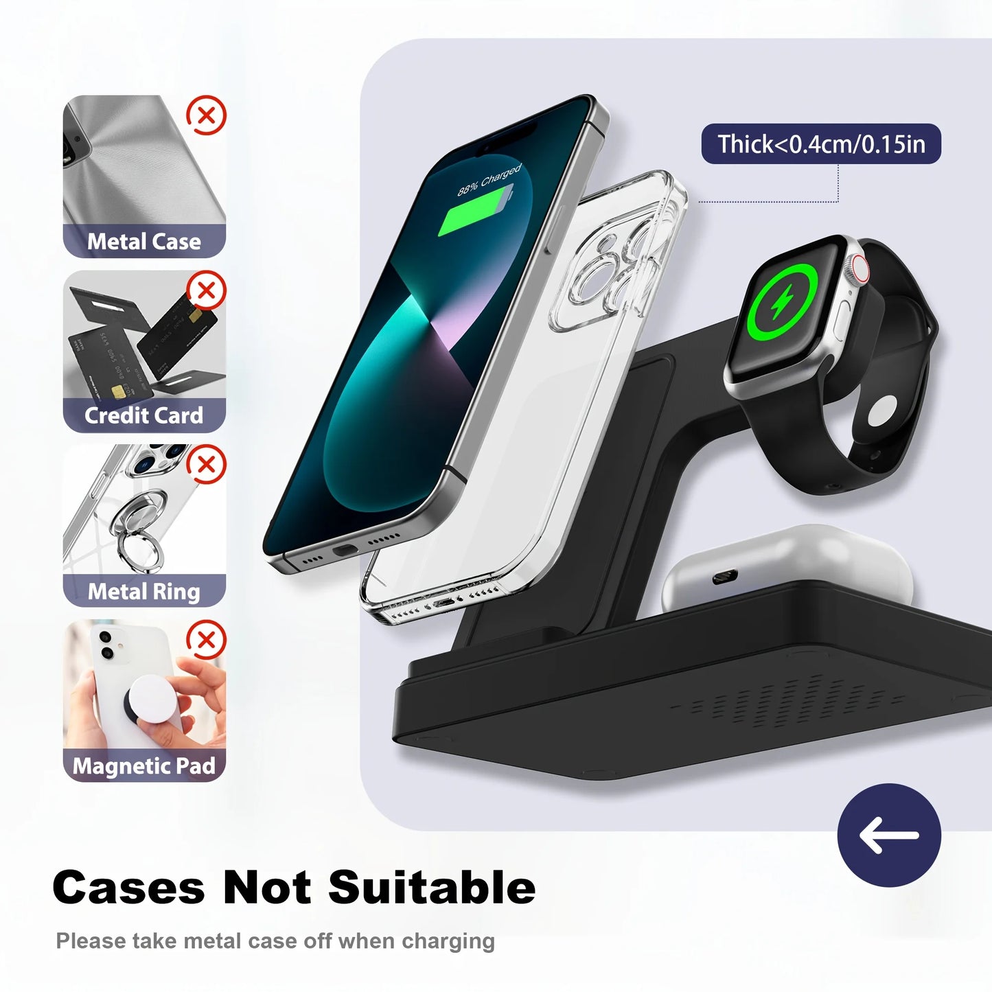 3 In 1 Magnetic Charger Stand for Multiple Devices