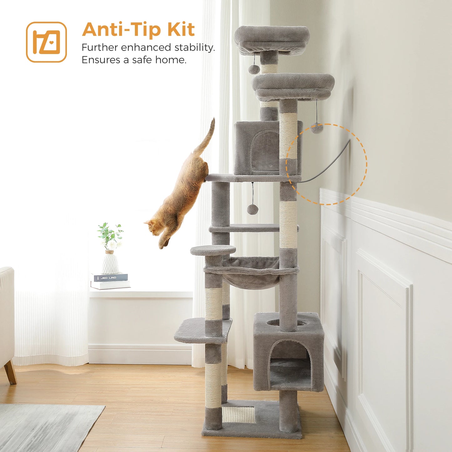 Large Tree & Tower for Indoor Cats With Scratching Posts