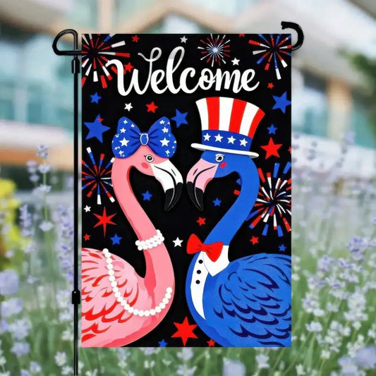 Patriotic Flamingo Flag