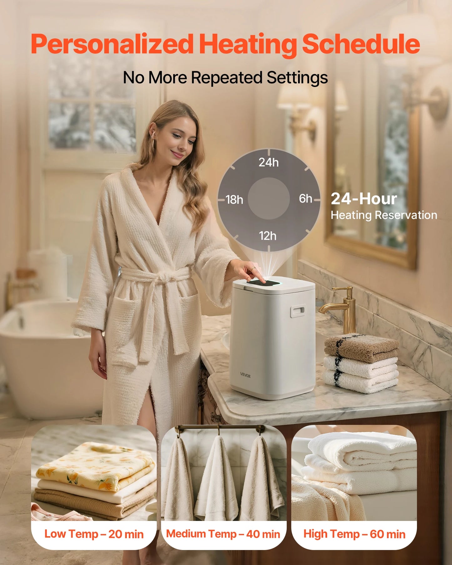 20L Towel Warmer w/ TImer & Temperature Control