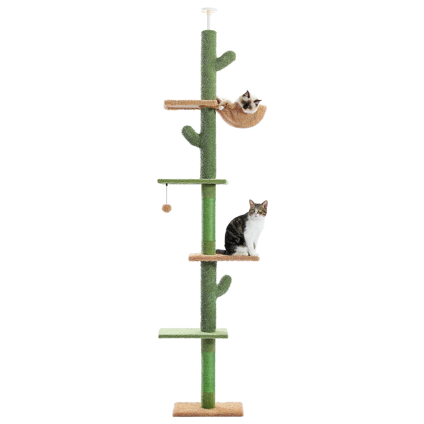 5-Tier Floor to Ceiling Cat Tower Cactus
