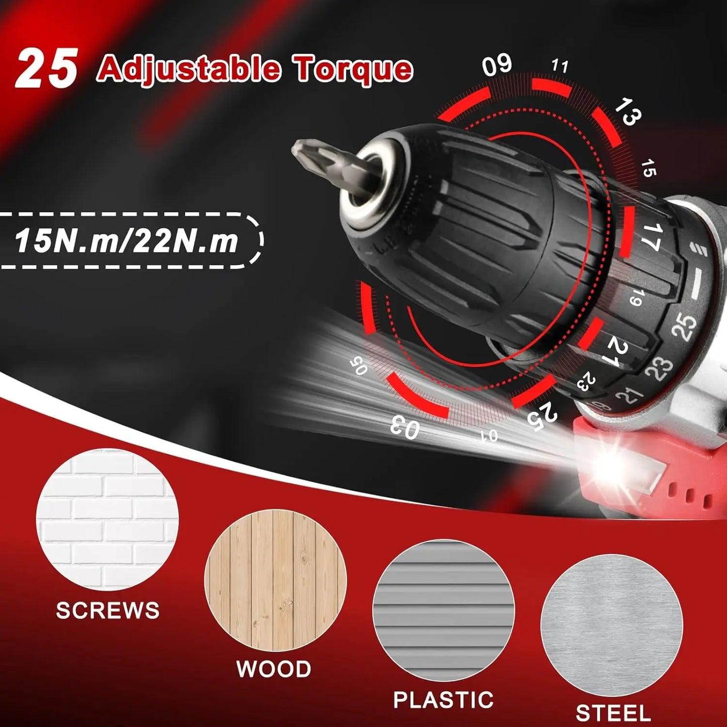 138 Pcs Power Tool Set with 12V Cordless Drill