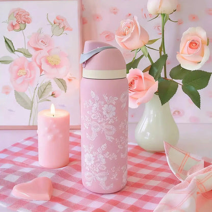 Owala Inspired Pink Butterfly Tumbler
