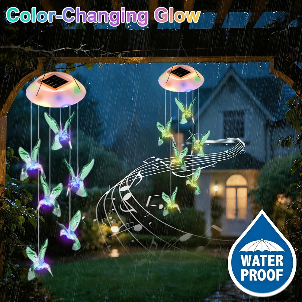 Solar Hummingbird Wind Chimes