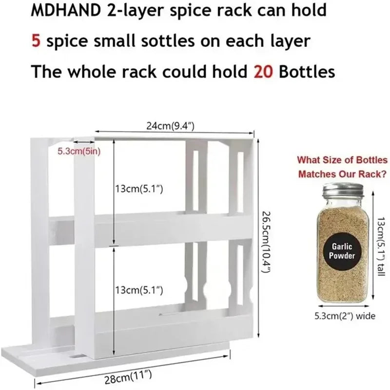 Multi-Function 2 Tier Rotating Spice Rack