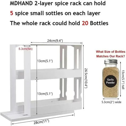 Multi-Function 2 Tier Rotating Spice Rack