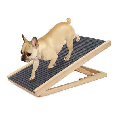 Adjustable Natural Pine Pet Ramp