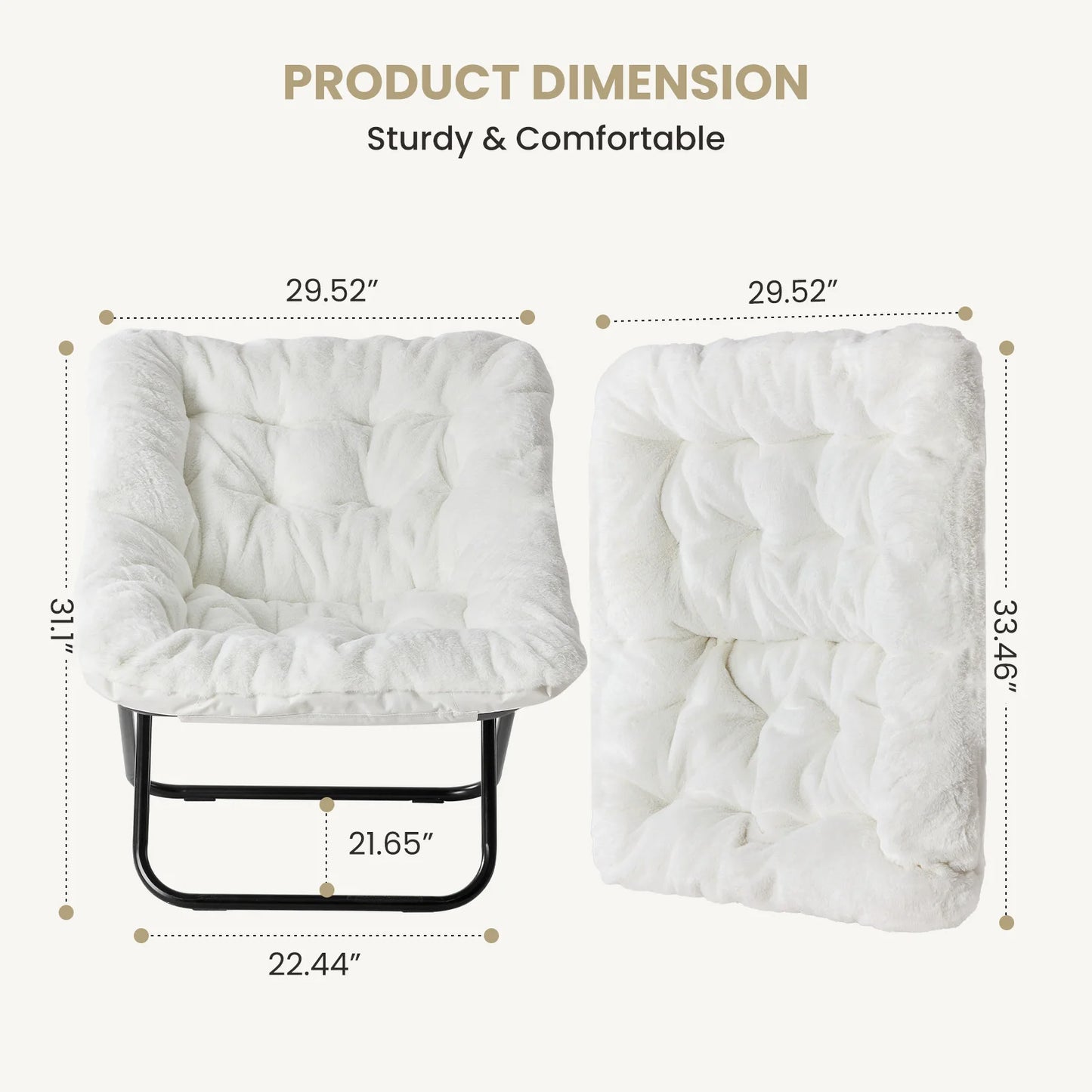 Cozy Saucer Chair with Soft Faux Fur
