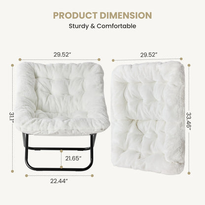 Cozy Saucer Chair with Soft Faux Fur