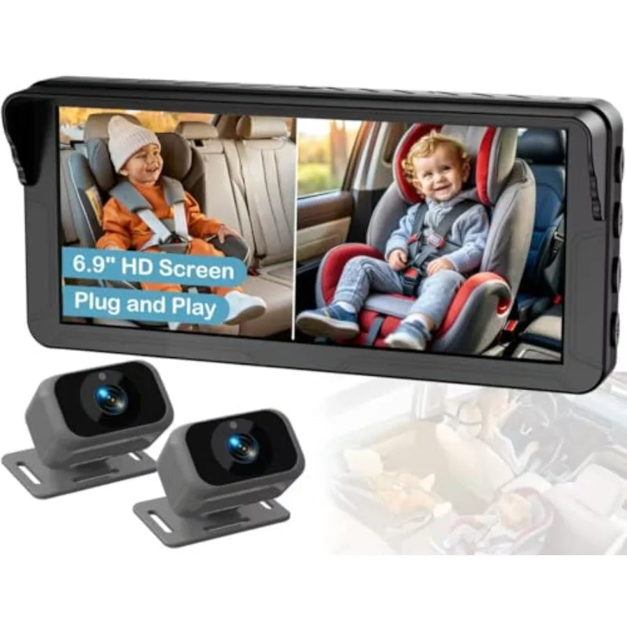 Baby Car Camera For Two Kids Dual Monitor