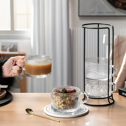 15.2oz Glass Cups, Lids, Spoons