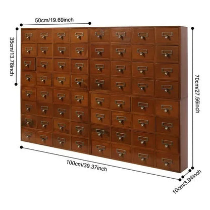 Tabletop 64 Drawer Pine Wood Organizer