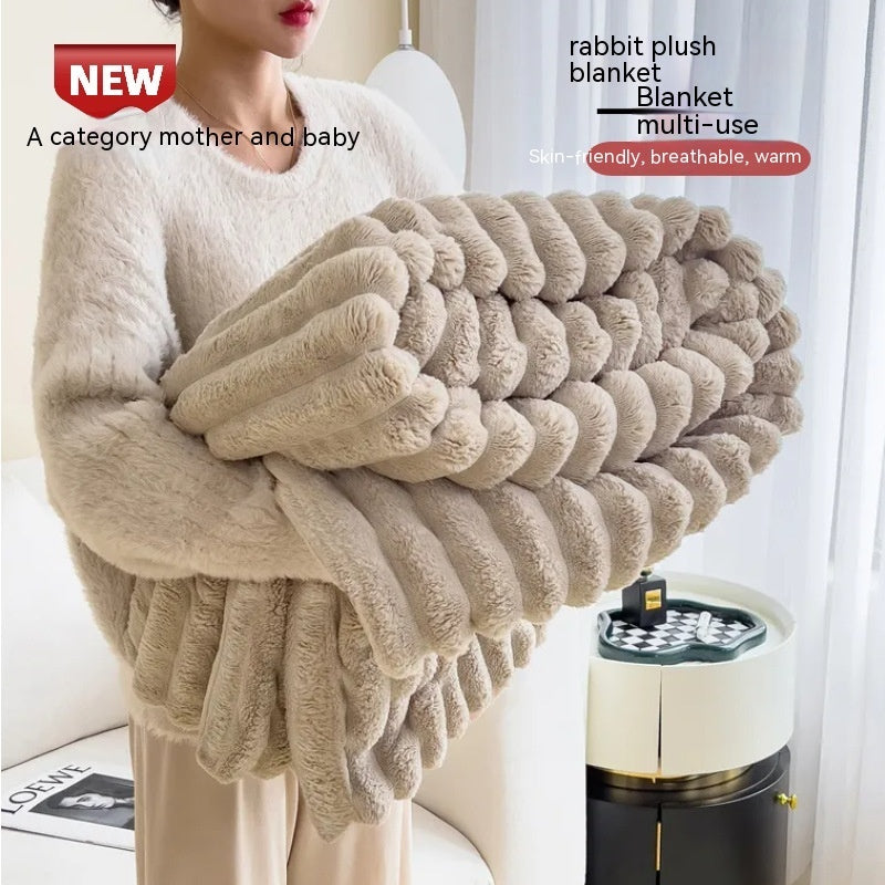 Soft Bubble Faux Fur Velvet Blanket