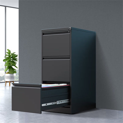 Metal 3 Drawer File Cabinet With Lock
