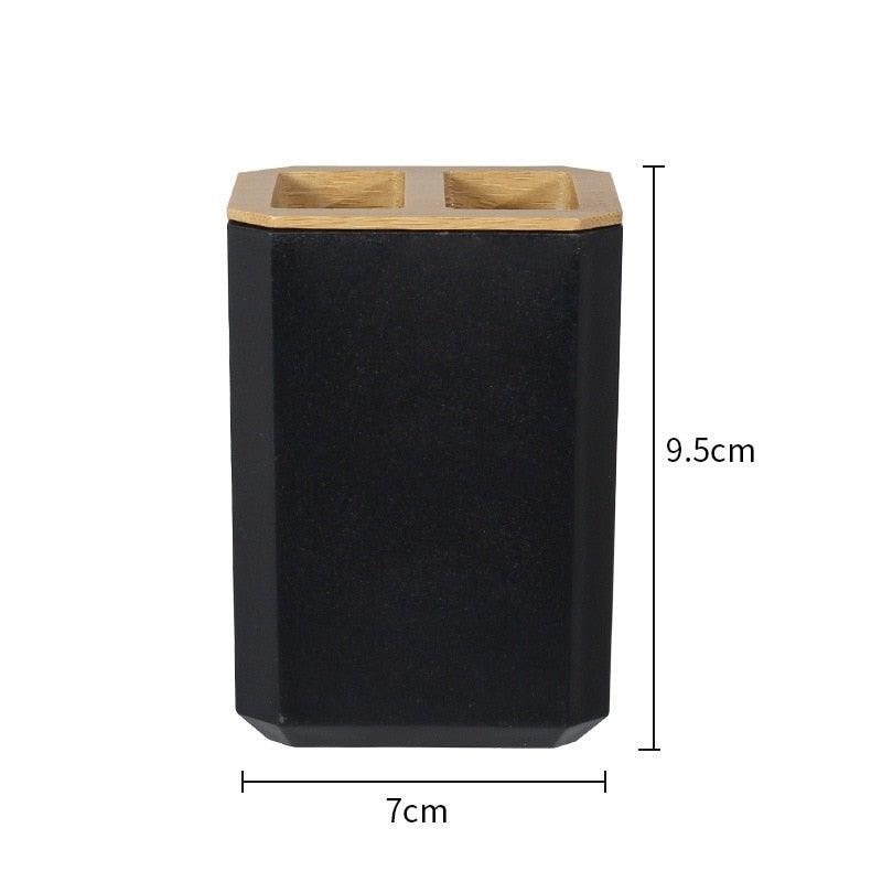Bamboo Bathroom Accessories Set
