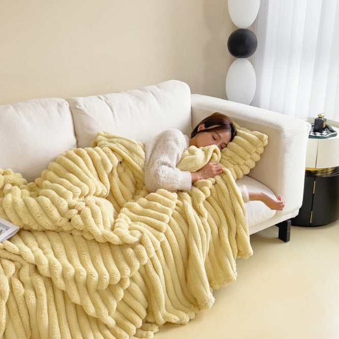 Soft Bubble Faux Fur Velvet Blanket