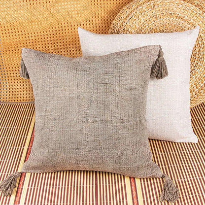 Boho Cotton Linen Pillow Cover 18x18