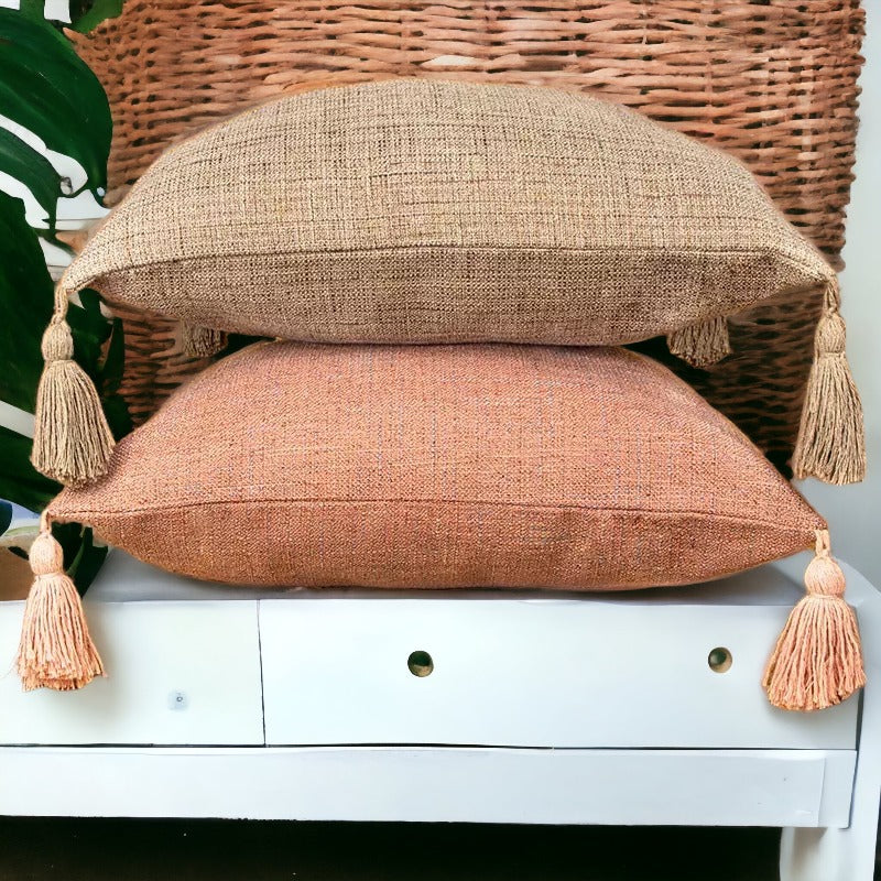 Boho Cotton Linen Pillow Cover 18x18