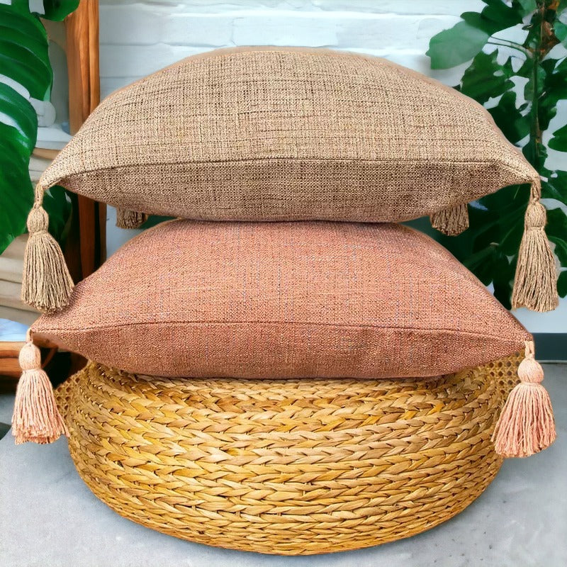 Boho Cotton Linen Pillow Cover 18x18