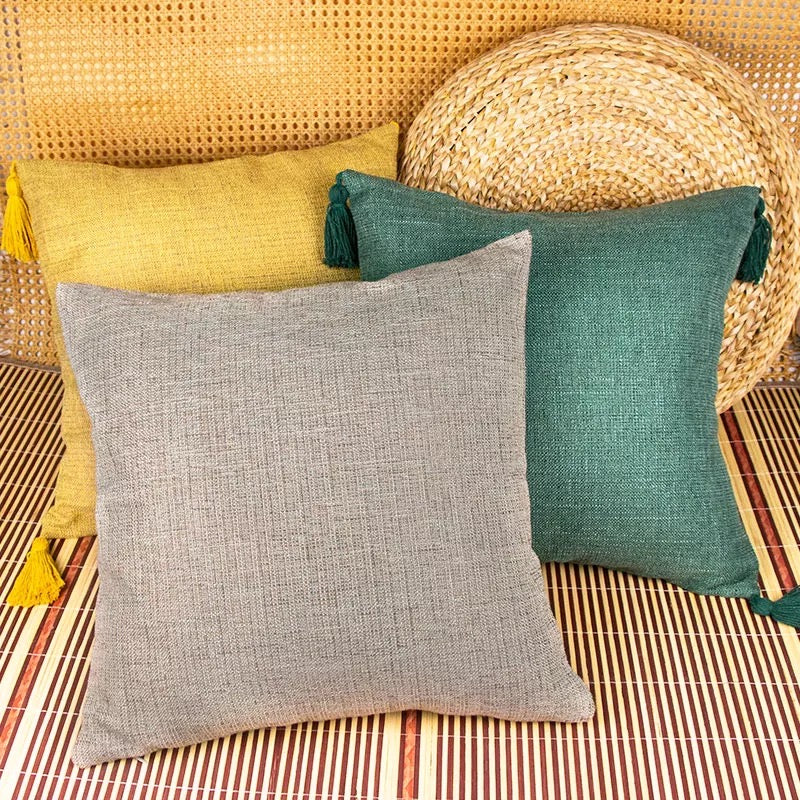 Boho Cotton Linen Pillow Cover 18x18