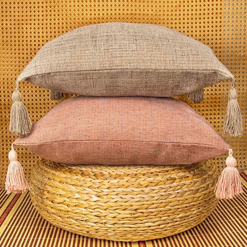 Boho Cotton Linen Pillow Cover 18x18