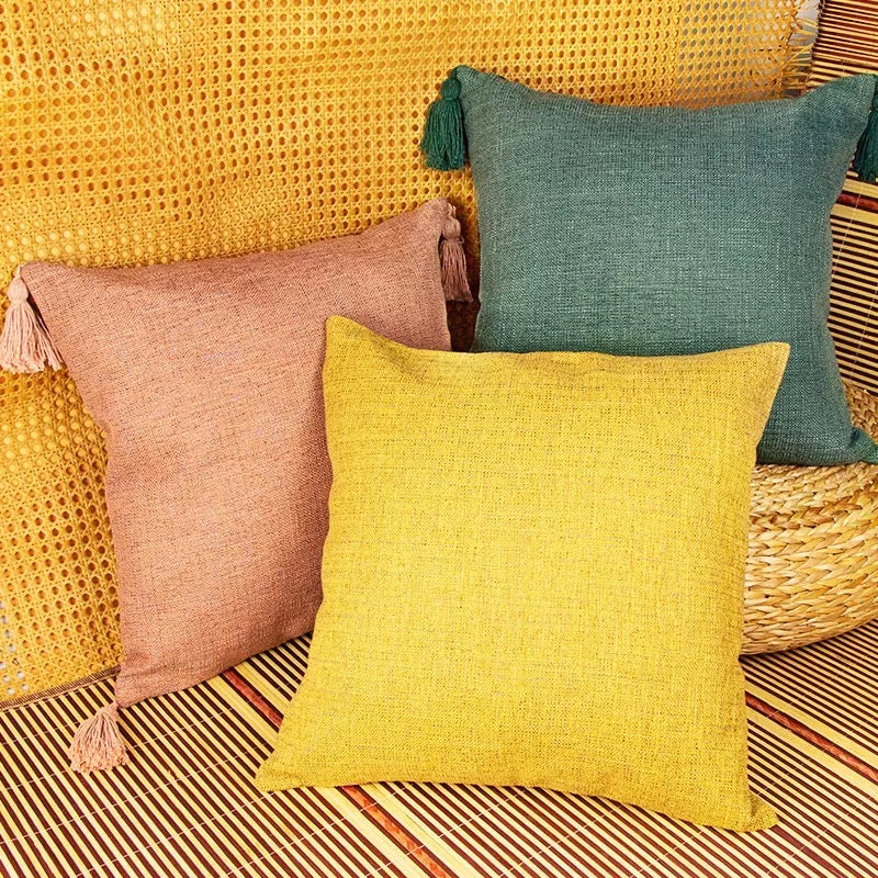 Boho Cotton Linen Pillow Cover 18x18