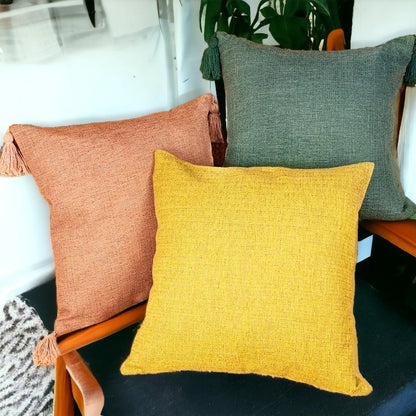 Boho Cotton Linen Pillow Cover 18x18