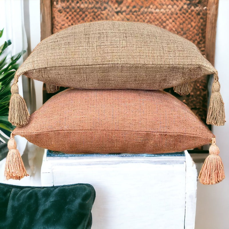 Boho Cotton Linen Pillow Cover 18x18