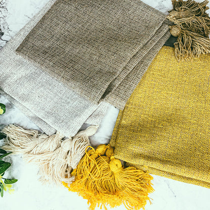 Boho Cotton Linen Pillow Cover 18x18