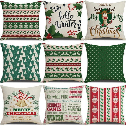 Christmas Cotton Throw Pillow Cases