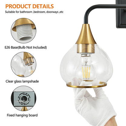 Black & Gold Vanity Wall Sconce