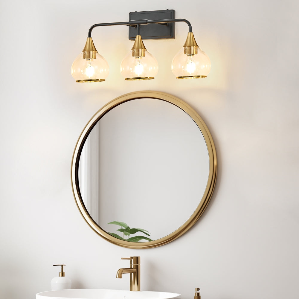 Black & Gold Vanity Wall Sconce