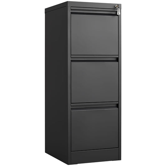 Metal 3 Drawer File Cabinet With Lock