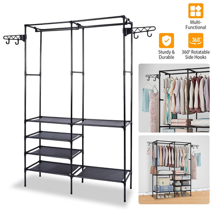 Metal Garment Rack Shoe Clothing Organizer