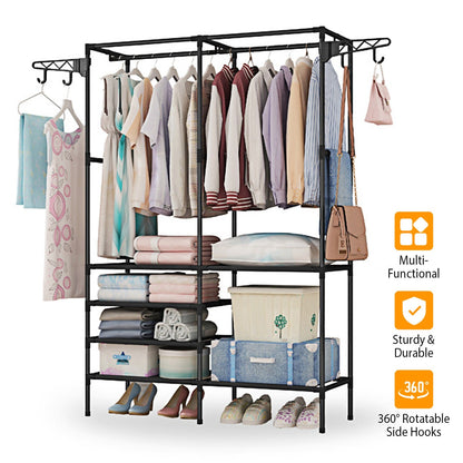 Metal Garment Rack Shoe Clothing Organizer