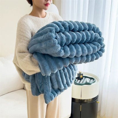 Soft Bubble Faux Fur Velvet Blanket