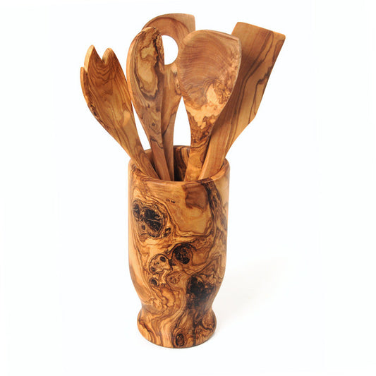 Hand Carved Olive Wood Kitchen Utensil Set